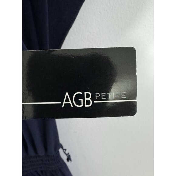 AGB Petite Spring Navy Dress Jumpsuit P/M Polyester Spandex - Picture 5 of 6